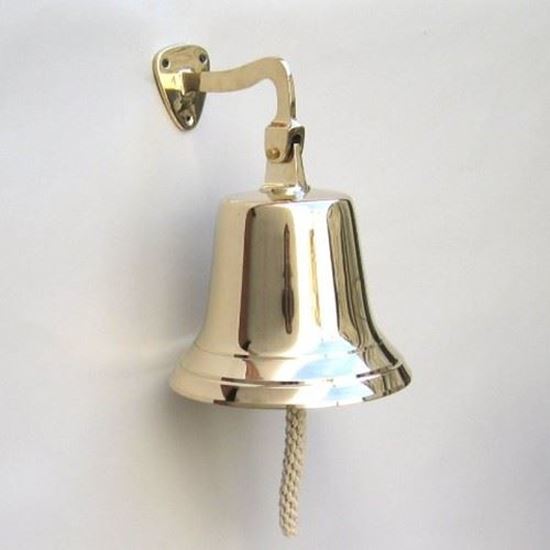 Solid Brass Engraved Bracket Bell "Fire"