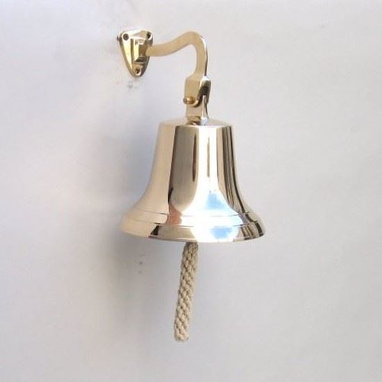 Solid Brass Engraved Bracket Bell "Fire"