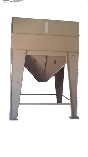 Grain Storage Bin - GI Material, 0.5 to 20 TON Capacity, 1.6 mm Sides, 2.0 mm Hopper Bottom, 3.0 mm Legs & Bracing, Acrylic Inspection Window, Screw Thread Discharge Gate