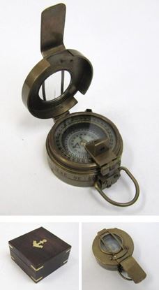 Antique Solid Brass Brunton Square Compass