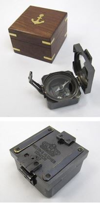 Antique Solid Brass Brunton Square Compass