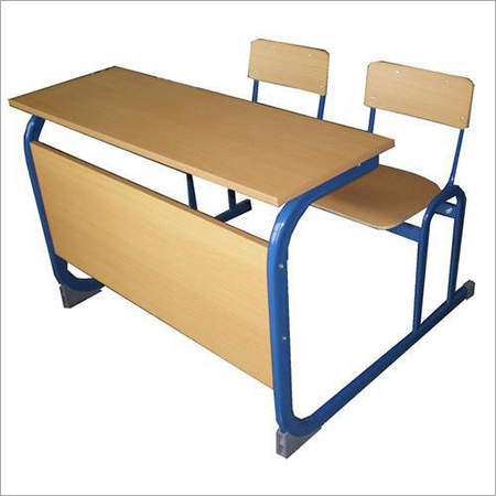 Student Desk - Stainless Steel, Heat Resistant Paint Coating, Brown Finish | No Assembly Required, Elegant Design, Comfortable Indoor Use