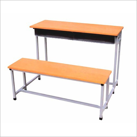 Student Desk - Stainless Steel, Heat Resistant Paint Coating, Brown Finish | No Assembly Required, Elegant Design, Comfortable Indoor Use