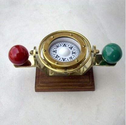 Gimbal Compass Ii - Brass, 5 Inch, Golden | Free Moving Gimbal, Nautical Trophy Design