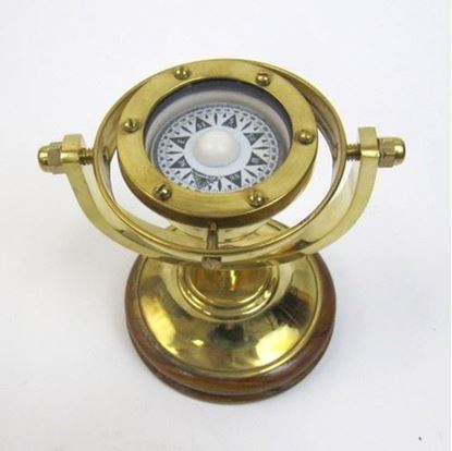 Gimbal Compass I - Brass, 5 Inch Trophy Shape | Handcrafted Nautical Design, Portable For Hiking And Camping, Elegant Gift Option