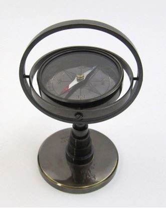 Gimbal Compass I - Brass, 5 Inch Trophy Shape | Handcrafted Nautical Design, Portable For Hiking And Camping, Elegant Gift Option
