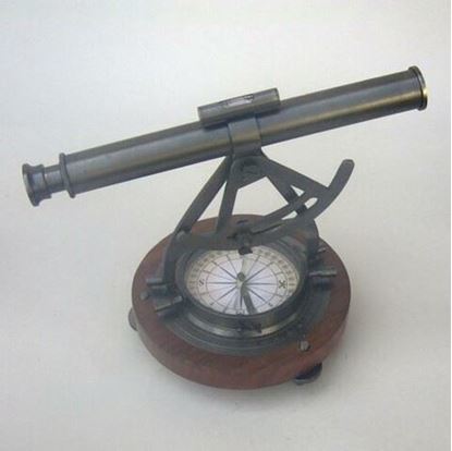 Alidade Compass - Solid Brass, 5 Inch, Gold | Magnetic Needle, Adjustable Screws, Nautical Telescope Design