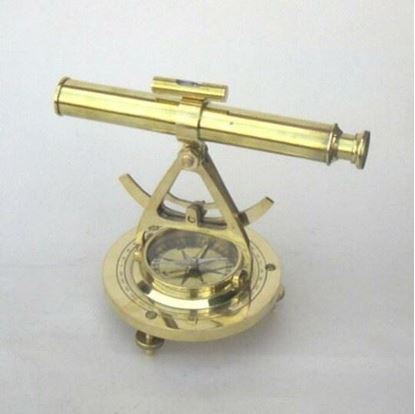 Alidade Compass - Solid Brass, 5 Inch, Gold | Magnetic Needle, Adjustable Screws, Nautical Telescope Design