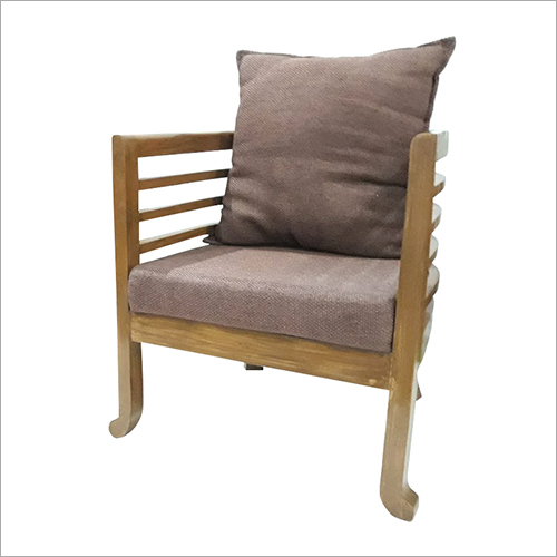 ब्राउन एंड ग्रे वुडन सोफा चेयर