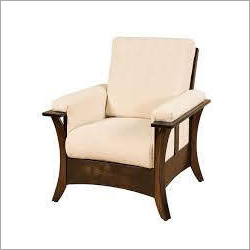 ब्राउन वुडन सिंगल सीटर सोफा चेयर