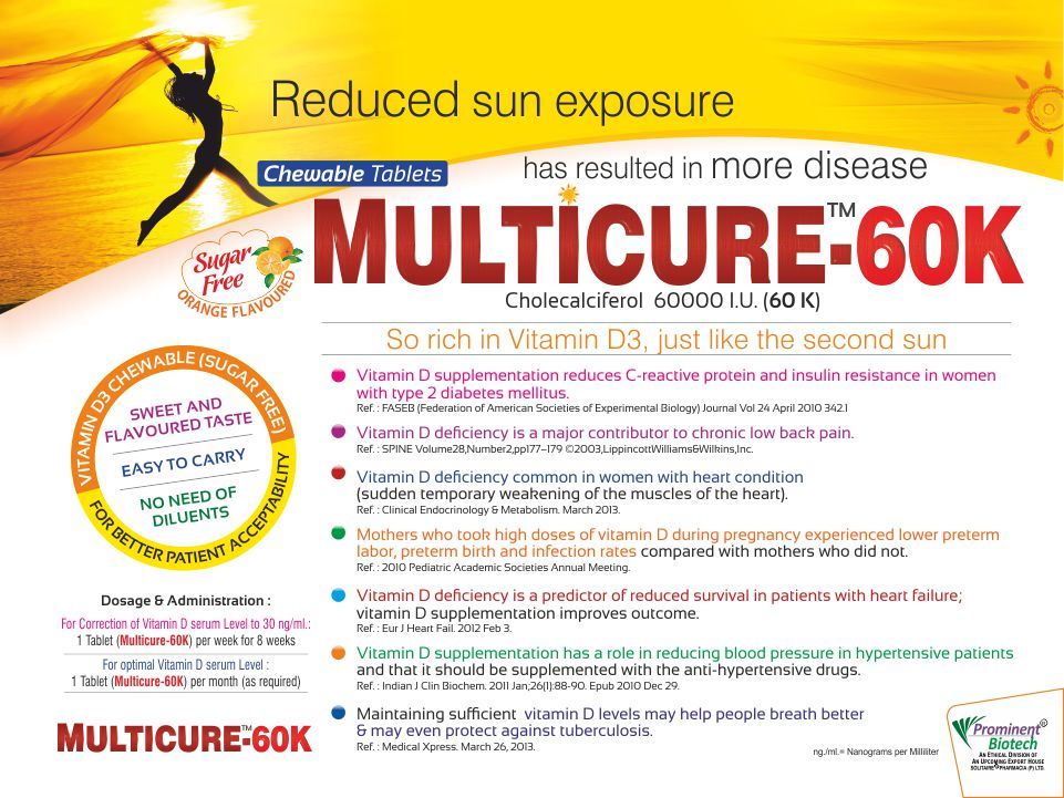 Cholecalciferol( Vit-d3 ) 60.000 I.u Mouth Dissolving Tablet Health Supplements