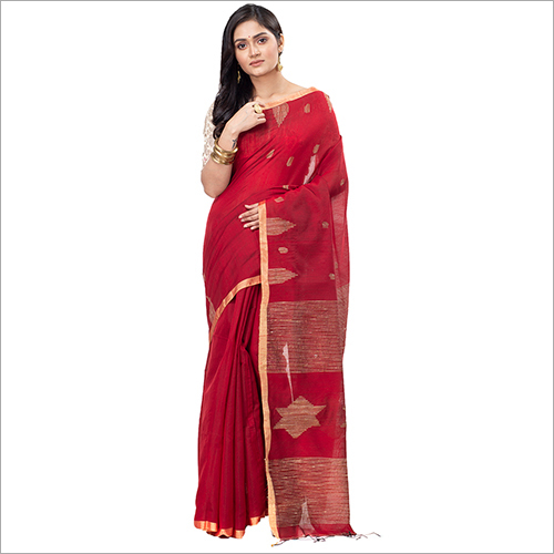 Available In Different Colors Ladies Handloom Cotton Saree