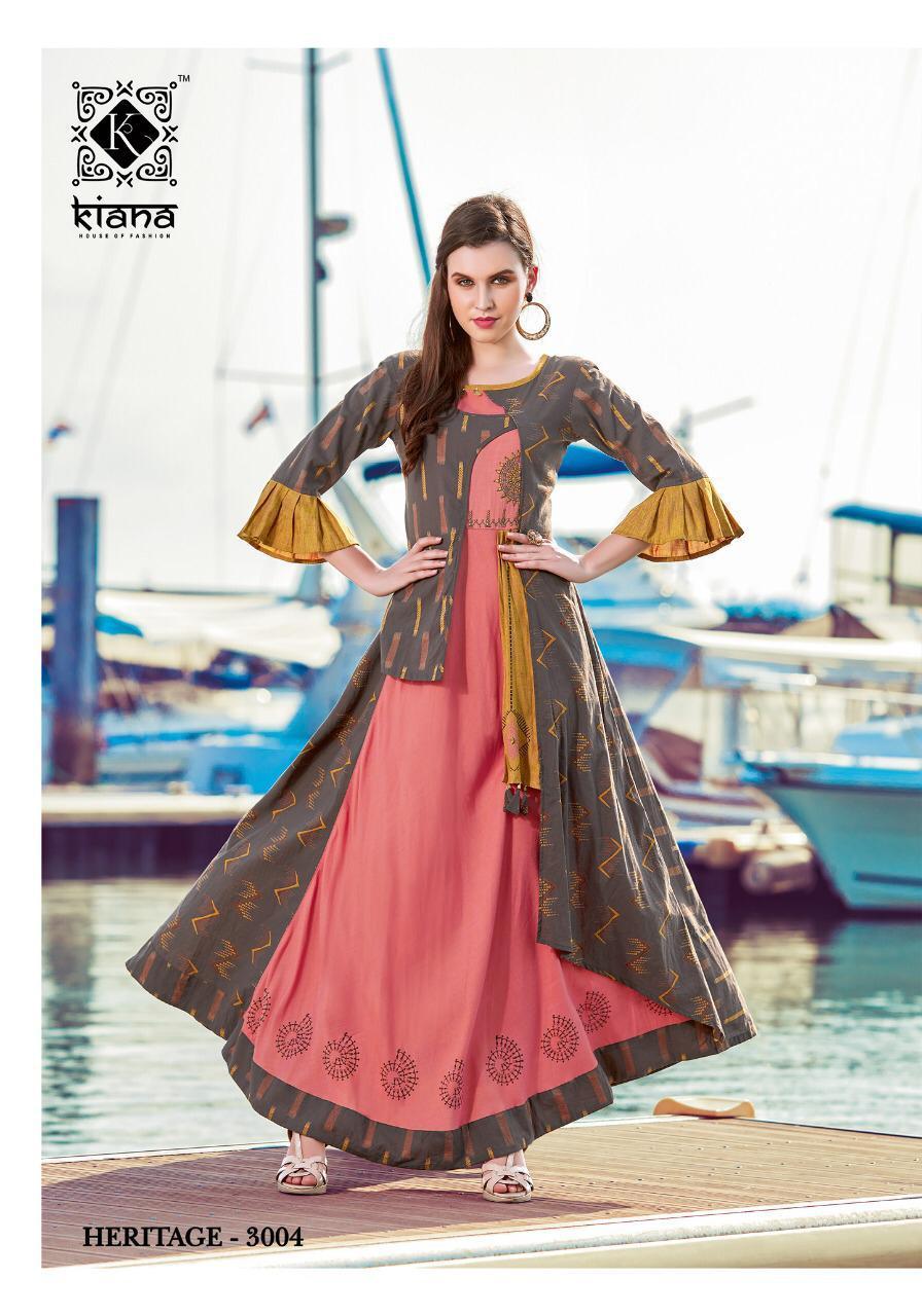 Fancy Reyon Kurti - 14kg Fabric, Unique Two-tone Manual And Hand Work, Sizes M To 3xl | Ethnic Party Wear, Striped Pattern, Breathable For All Seasons, 3-4th Sleeve Style