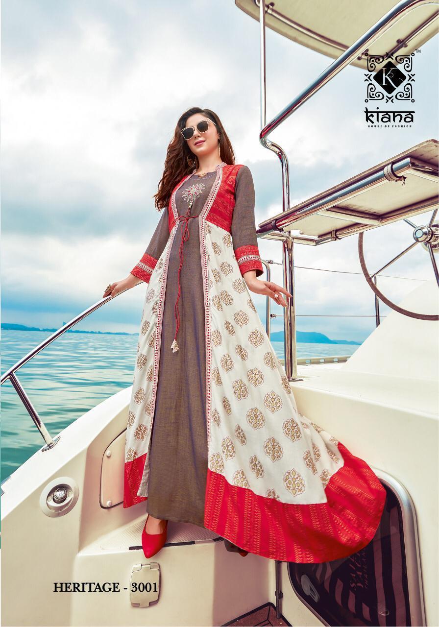 Fancy Reyon Kurti - 14kg Fabric, Unique Two-tone Manual And Hand Work, Sizes M To 3xl | Ethnic Party Wear, Striped Pattern, Breathable For All Seasons, 3-4th Sleeve Style