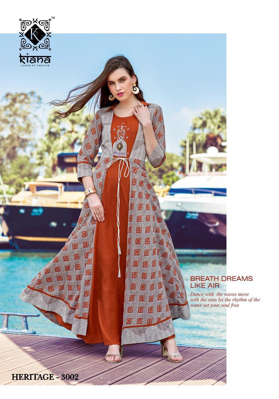 Fancy Reyon Kurti - 14kg Fabric, Unique Two-tone Manual And Hand Work, Sizes M To 3xl | Ethnic Party Wear, Striped Pattern, Breathable For All Seasons, 3-4th Sleeve Style