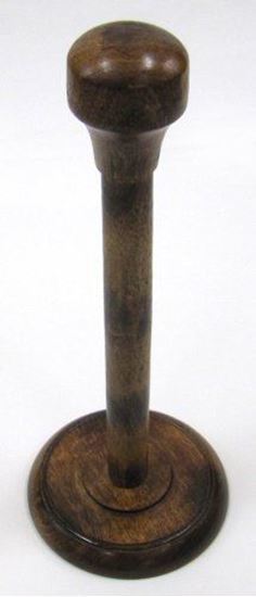 Plain Wooden Helmet Stand - Solid Wood, Medium Size, Light Brown | Elegant Round Design For Indoor And Outdoor Display, Modern & Classical Style