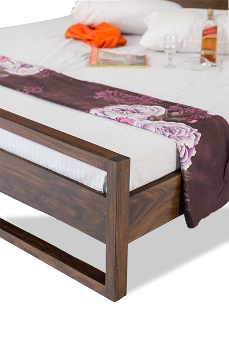 Solid Wood Double Bed - King Size 200x180x90 Cm | Handmade & Machine Made, French Design, Avi Art And Crafts