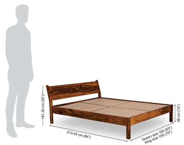 Solid Wooden Bed Homely Indoor Furniture