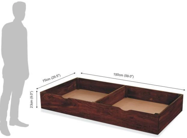 Solid Wooden Bed Waiver Single Trolly Indoor Furniture