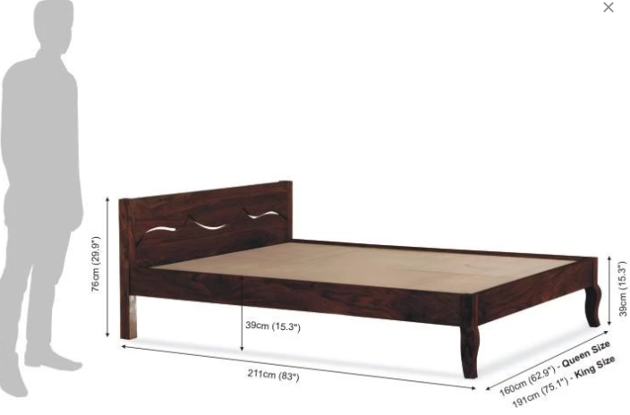 Solid Wooden Bed Waiver Single Trolly Indoor Furniture