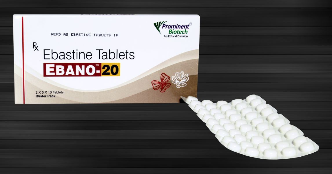 Ebastine Tablets - 10 Mg & 20 Mg, Allergy Relief For Seasonal And Perennial Rhinitis, Suitable For Adults And Teenagers