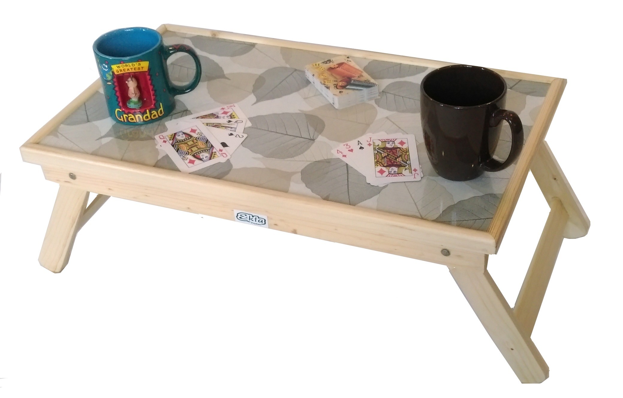 Multipurpose Children's Study Table - Pine Wood, 22"x13"x9" | Durable, Portable, Foldable, Adjustable Table Tops For Study, Serving, Gaming