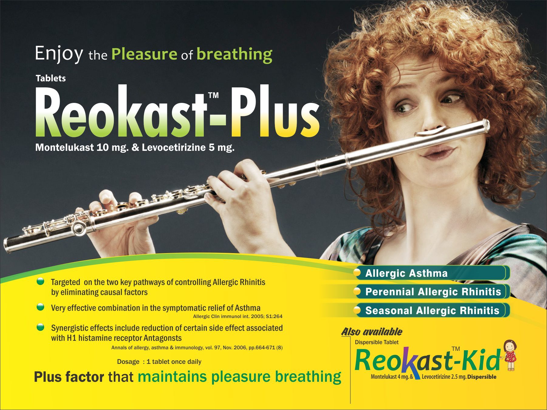 Levocetirizine & Montelukast - 5 Mg & 10 Mg Dispersible Tablets | Improve Breathing Disorders, Recommended For Asthma & Allergies, Suitable For Adults & Aged Individuals