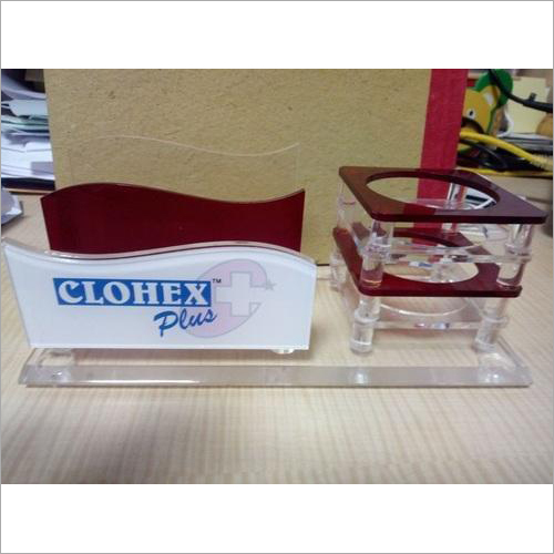 Acrylic Pen and Visiting Card Stand - Custom Size Options | Smooth Texture, Ideal for Residential & Commercial Use, Perfect for Gifting