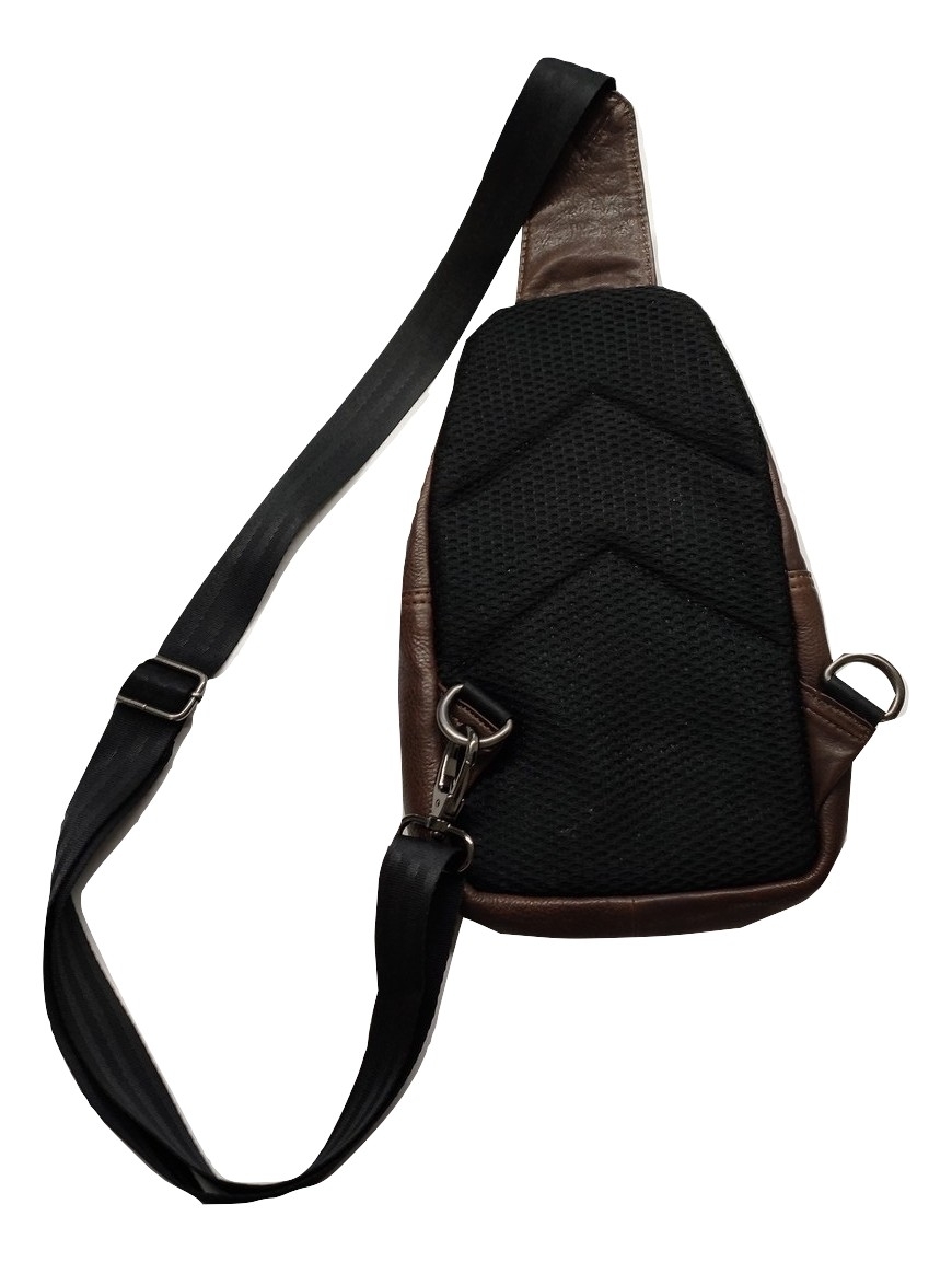 Dark Brown Genuine Leather Cross Body Bag