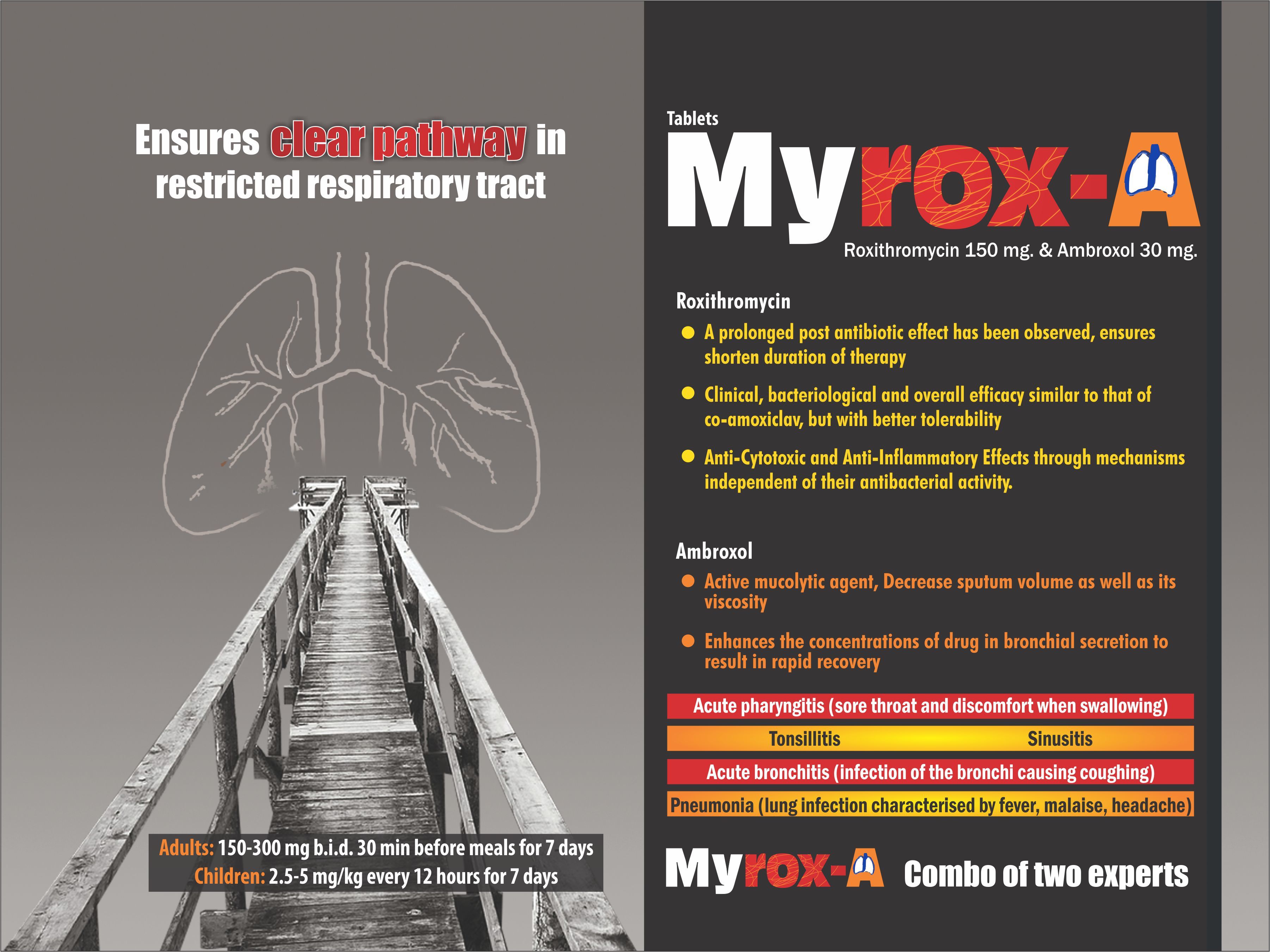 Roxithromycin 150 Mg & Ambroxol 30 Mg Tablets Generic Drugs
