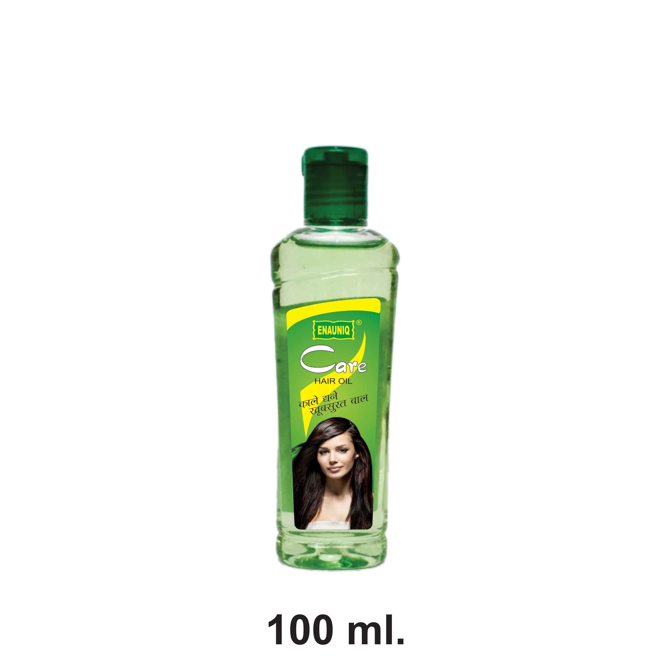 Enauniq Care Hair Oil - Coconut & Olive Extracts Green Color | Non-sticky Formula Reduces Hair Fall Rejuvenates Shine Smoothens And Strengthens Hair