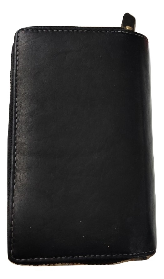 Women Black Genuine Leather Wallet Design: Plain