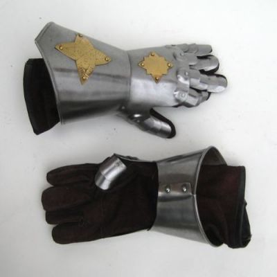 Knight Gothic Gauntlets - 18-gauge Mild Steel, 6 Inch, Silver | Multi-plated Articulated Design, Classical Roman Style, Outdoor Use