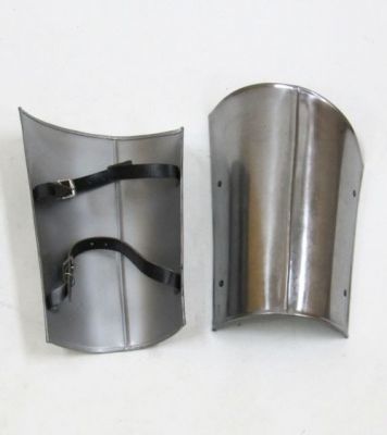 Medieval Greaves Armor Set - 18 Gauge Steel, Silver, Adjustable Steel Buckles | Roman Theme, Classical And Modern Style