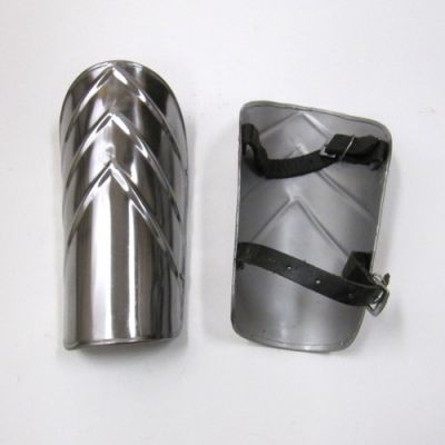 Medieval Greaves Armor Set - 18 Gauge Steel, Silver, Adjustable Steel Buckles | Roman Theme, Classical And Modern Style