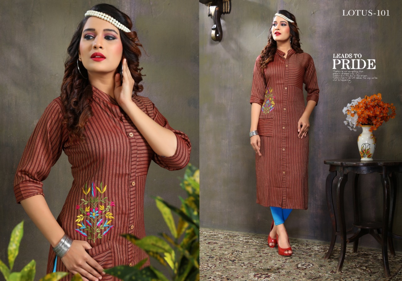 Available In Six Colours Latest Linen Kurti
