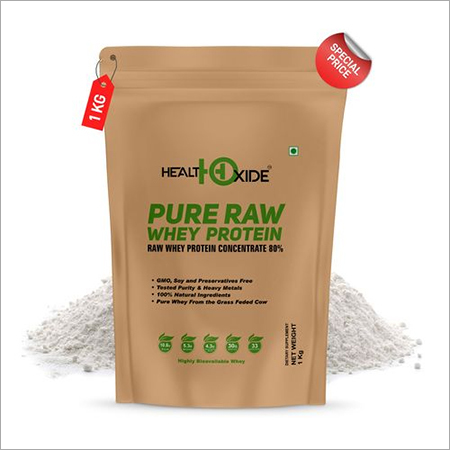 हेल्थ ऑक्साइड प्योर रॉ व्हे प्रोटीन 80% सर्विंग साइज़-30Gr 1 किलो खुराक का रूप: पाउडर