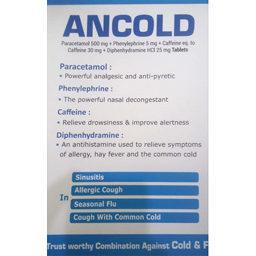 Ancold Tablets - 5, 25, 30, 500 mg Dosage | Effective General Medicines, Store in a Dry Place