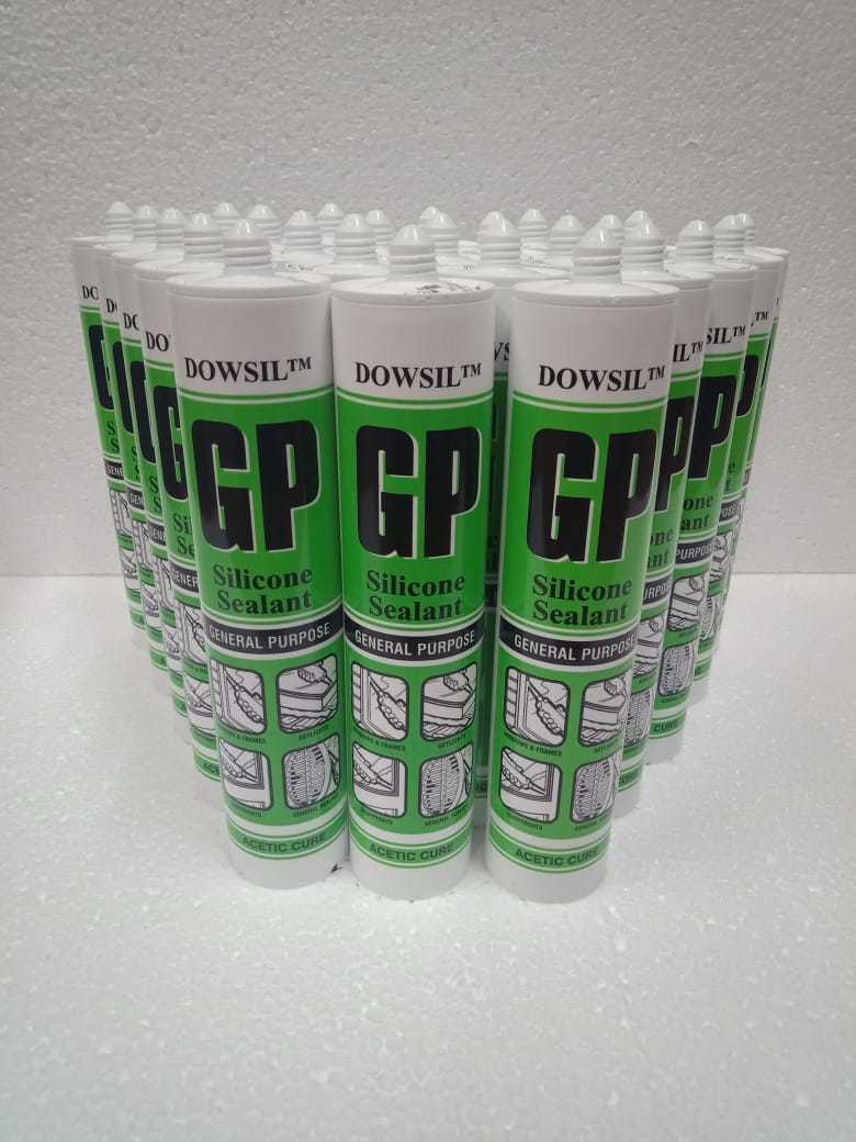 Dowsil Gp Acetoxy Silicone Sealant - 1-2 Millimeter Thickness, Translucent/white/black Color | Excellent Flexibility, Strong Adhesion To Glass And Ceramics