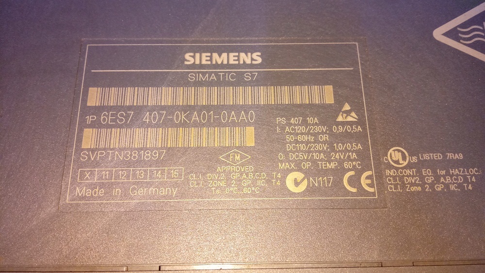 Siemens Simatic S7 400 Module 6es7 407-0ka01-0aa0