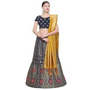 Navy Blue Lehenga Choli For Women