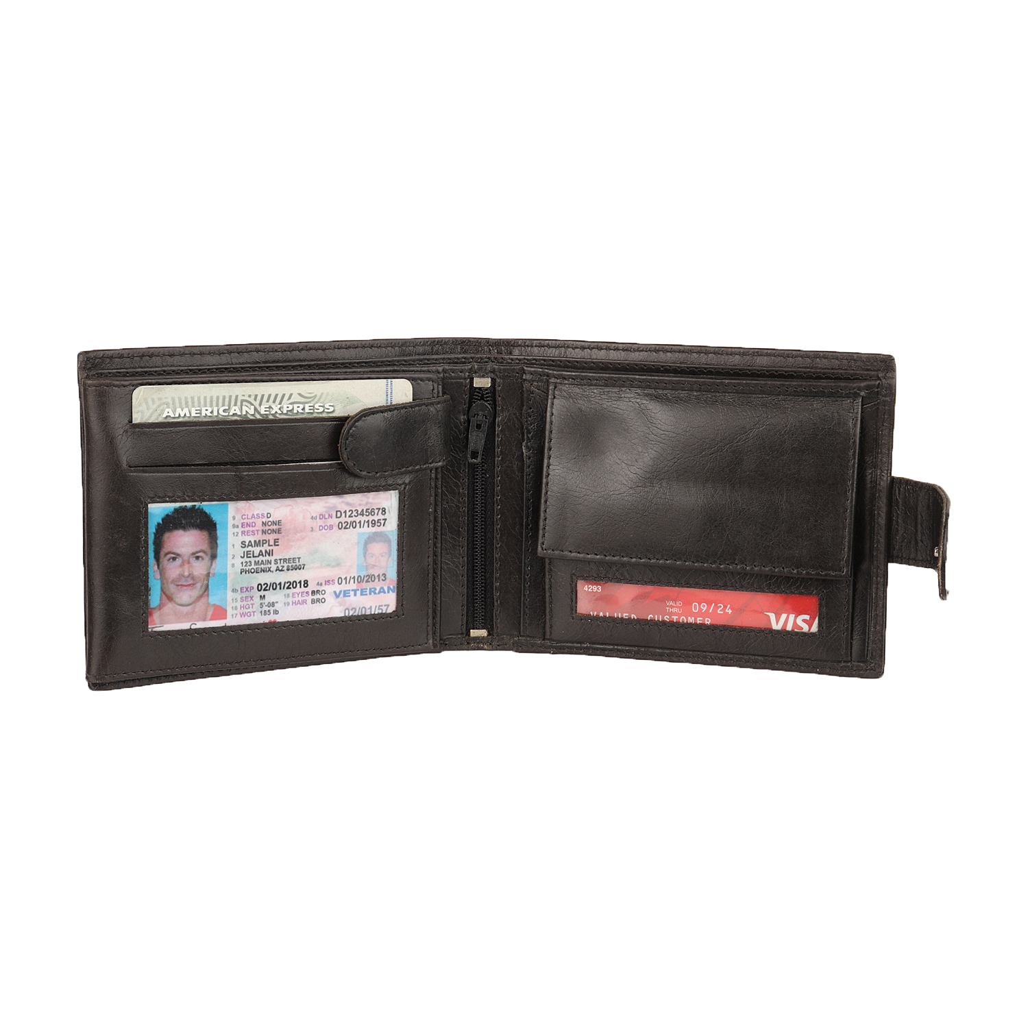 Multi Genuine Leather Black Wallet