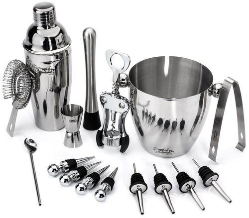 Metal Bar Tool Set With Ice Bucket 16 Pcs
