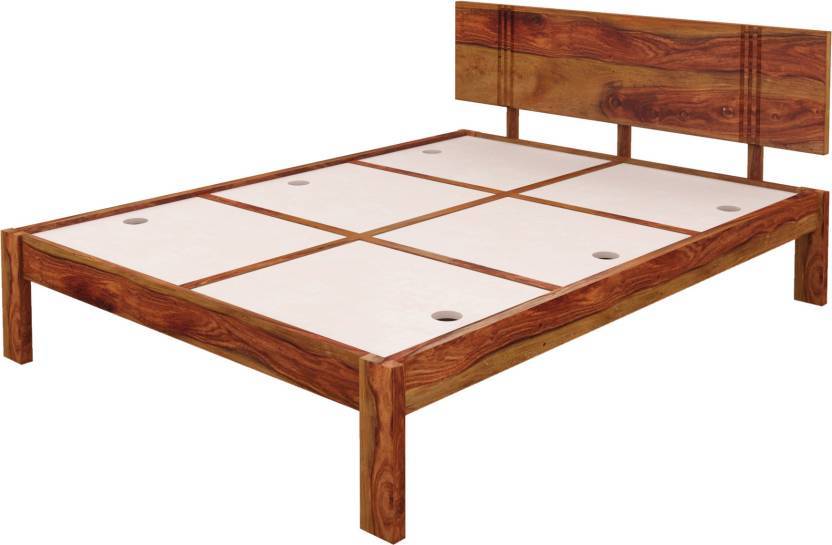 Floria Solid Wood Double Bed - 82x72x36 Inch, Classic Design With High Strength And Custom Finish