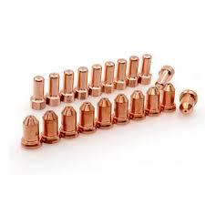 Cebora Plasma Consumables - Copper Red, Round, Plasma Welding Electrodes 20a-200a, Customizable Cutting Capacity, Compatibility With Multiple Materials
