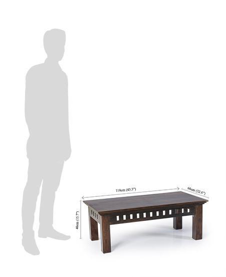 Solid Wood Center Coffee Table Vintage No Assembly Required