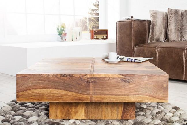 Avi Art And Crafts Solid Wood Center Coffee Table Square Shape