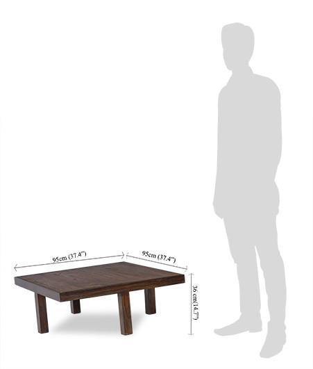 Solid Wood Coffee Table - 95x95x36 Cm, Handmade Artwork With Modern Design By Avi Art And Crafts