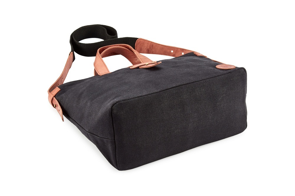 Canvas Handbag - Medium Size 27.94x37x19 Cm, Black Color | High Quality Material, Zipper Closure, 2 Leather Handles, Fashion Tote For Women
