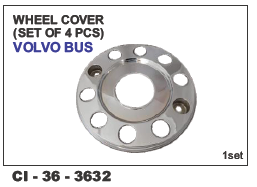 Wheel Cover - Durable Plastic, Set of 4 for VOLVO Bus | Fits 4 Wheeler Vehicles, Warranty Included